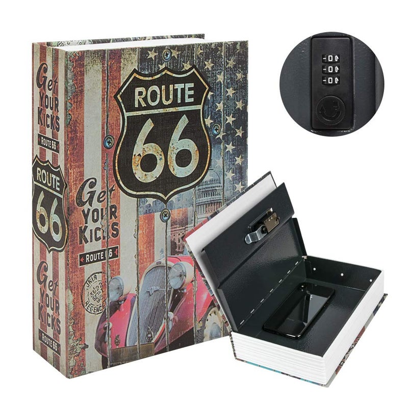 KYODOLED صندوق قفل معدني مخفي KYODOLED، صندوق أمانة مخفي مع قفل تركيبي، صندوق لإخفاء المال، صندوق جمع، 9.5" × 6.2" × 2.2"، الولايات المتحدة الأمريكية - Image 1